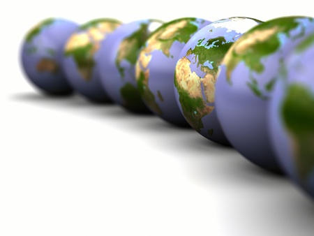 Globes earth on a white backgroundの写真素材