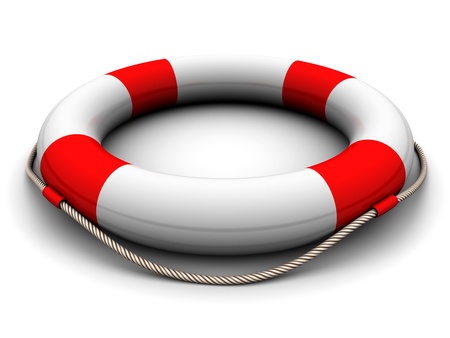 Life buoy on a white background