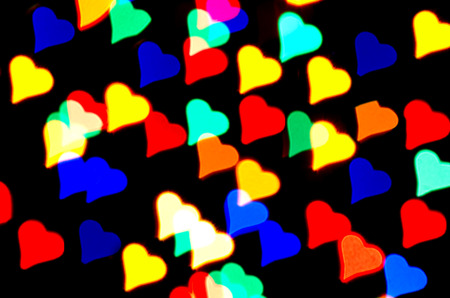 Abstract blurred background In the form of heartsの写真素材