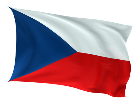 Flag of the Czech Republic on a white background.の写真素材