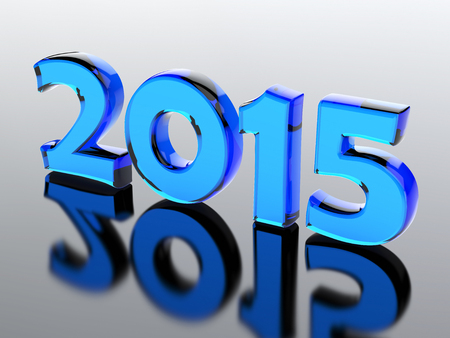 Glass number of 2015 year.3d render illustrationの写真素材