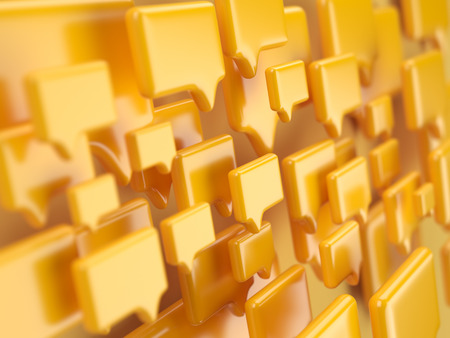 Blank speech bubbles in chatの写真素材