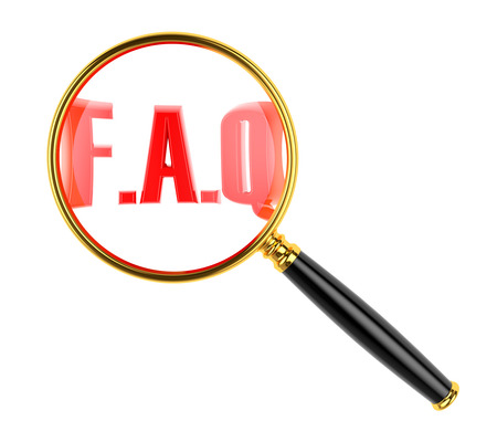 Magnifyer lens examine a f.a.q textの写真素材