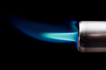 Flame from gas torch for soldering