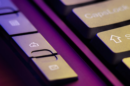 Keypad button home sign close-up