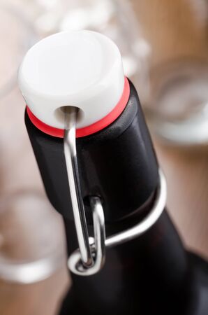 Beer bottle closed with stirrup capの写真素材