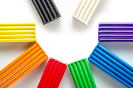 Multicolored plasticine isolated.Child educationの写真素材