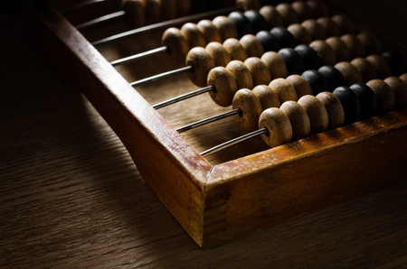 Vintage wooden abacus closeupの写真素材
