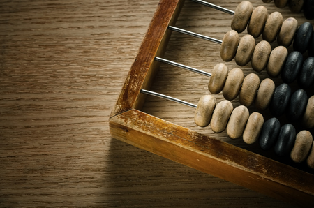 Vintage wooden abacus closeupの写真素材