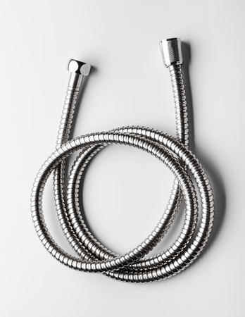 Corrugated hose shower closeupの写真素材