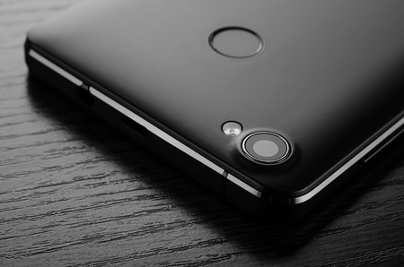 Close up camera lens of smartphoneの写真素材