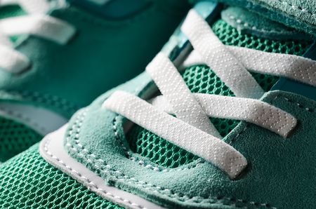Female running shoes closeup.の写真素材