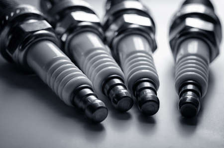 Automotive spare parts spark plugs close-upの写真素材