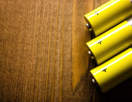 AA alkaline batteries close upの写真素材