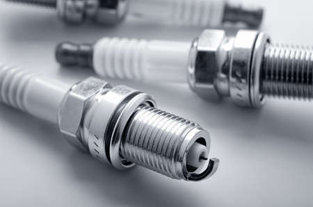 Automotive spark plugs close-upの写真素材