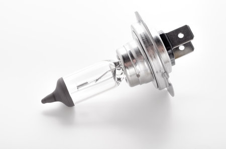 Car headlight lamp h7 on a white backgroundの写真素材