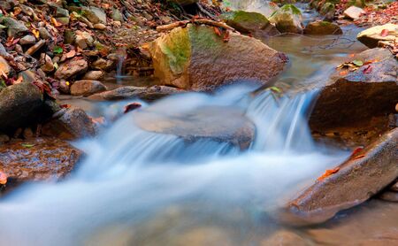 Mountain drook in autumn timeの写真素材