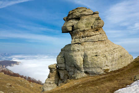 scene with rock in mountainsの写真素材