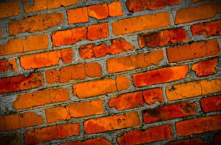old red brickwork abstract backgroundの写真素材