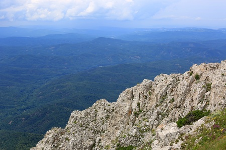 scene with rock in mountainsの写真素材