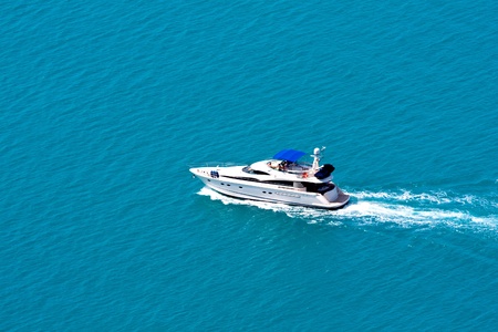 Nice modern boat on seaの写真素材