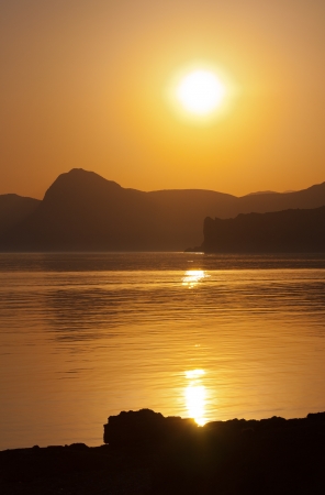 Nice sunset over seaの写真素材