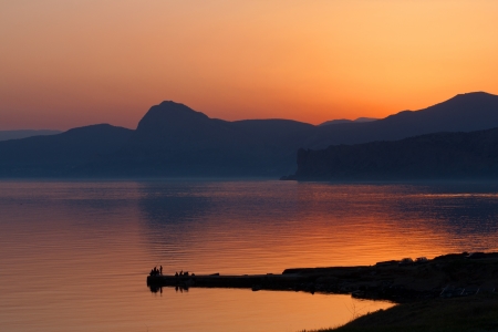 Evening scene on seaの写真素材