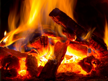 flame of hot fireの写真素材