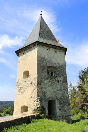 old fortress in forest at nice dayのeditorial素材
