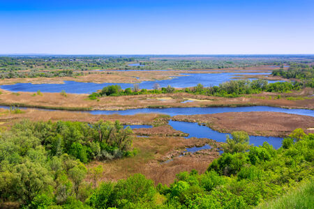 View on delta Vorskla river, Ukraineの写真素材