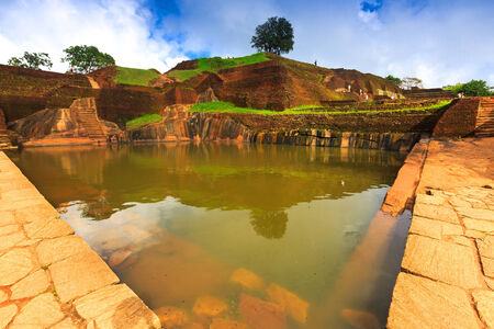 king's swimmig pool in Sigiriya, Sri Lankaの写真素材