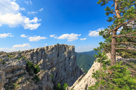 Nice view on valley in Crimean Mountains, Ukraineの写真素材