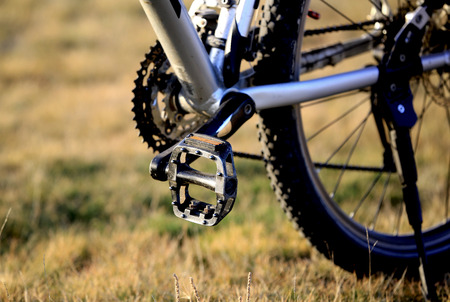 pedal of bike. Soft photo in vintage styleの写真素材