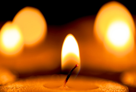 candles light in darknessの写真素材