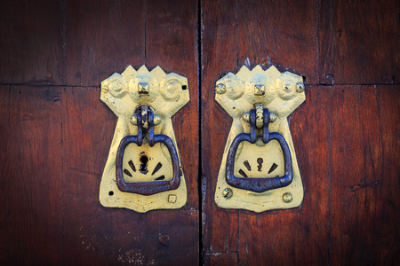 old lock on the vintage doorの写真素材