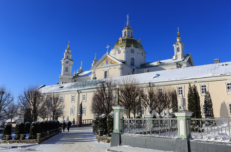Pochaev's Lavra at nice winter day, Ukraineの写真素材