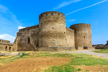 Old towers in castle, Belgorod-Dnestrovsky, Ukraineの写真素材