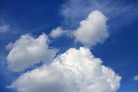 Nice white clouds in blue skyの写真素材