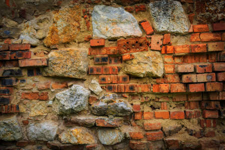 Brickwork of old wall - abstract backgroundの写真素材