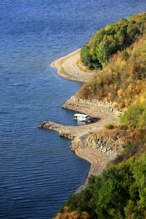 Nice Bakota lake shore, West Ukraine.の写真素材