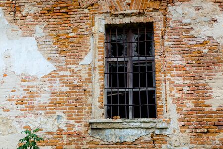 window of old abandoned buildingの写真素材