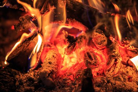 hot red embers - abstract natural background