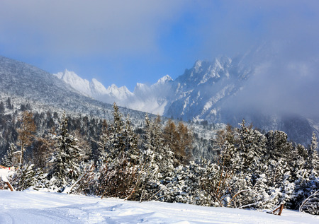 Nice landscape in winter Tatras, Slovakiaの写真素材