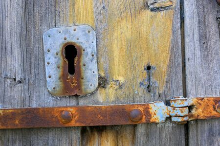 abstract old keyhole on vintage doorの写真素材