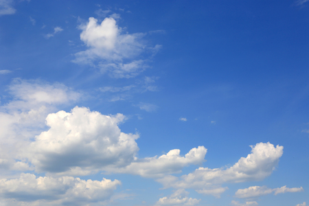 blue summer sky with nice cloudsの写真素材