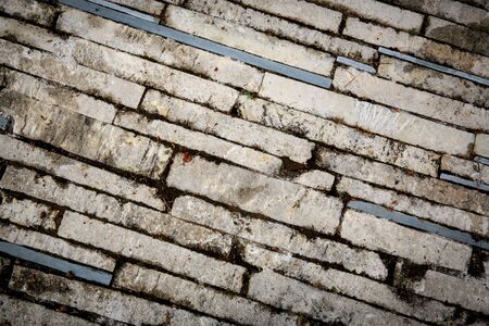 Abstract brickwork surface of pavementの写真素材
