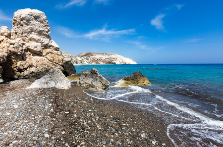 nice scene on sea with rocky shore, Cyprusの写真素材