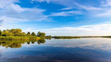 Nice summer scene on riverの写真素材