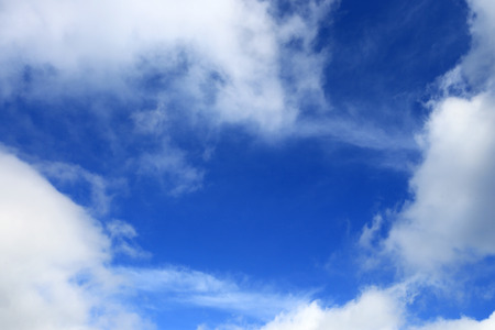 White clouds in blue skyの写真素材