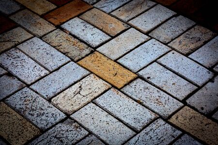 abstract background with pavement brickworkの写真素材